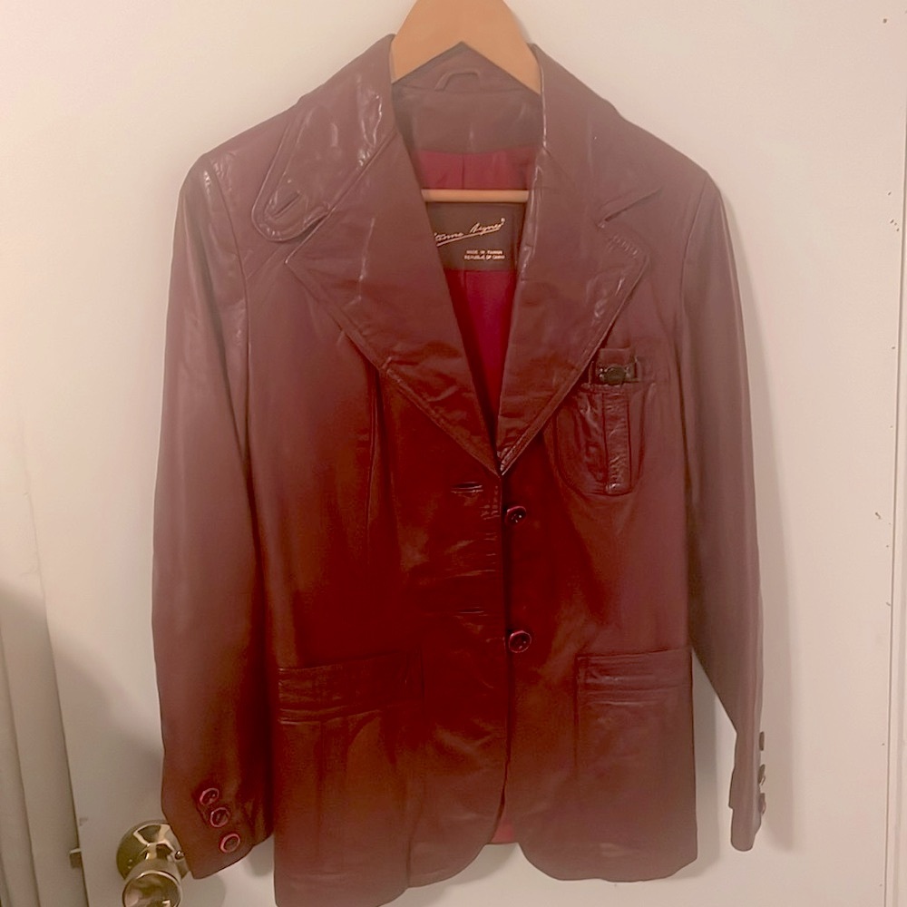 Genuine leather blazer jacket vintage Etienne Aigner size 8